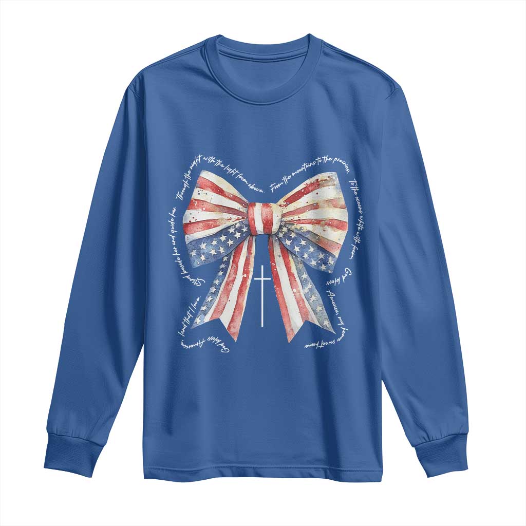 Patriotic Coquette 4th Of July Long Sleeve Shirt God Bless America - Wonder Print Shop