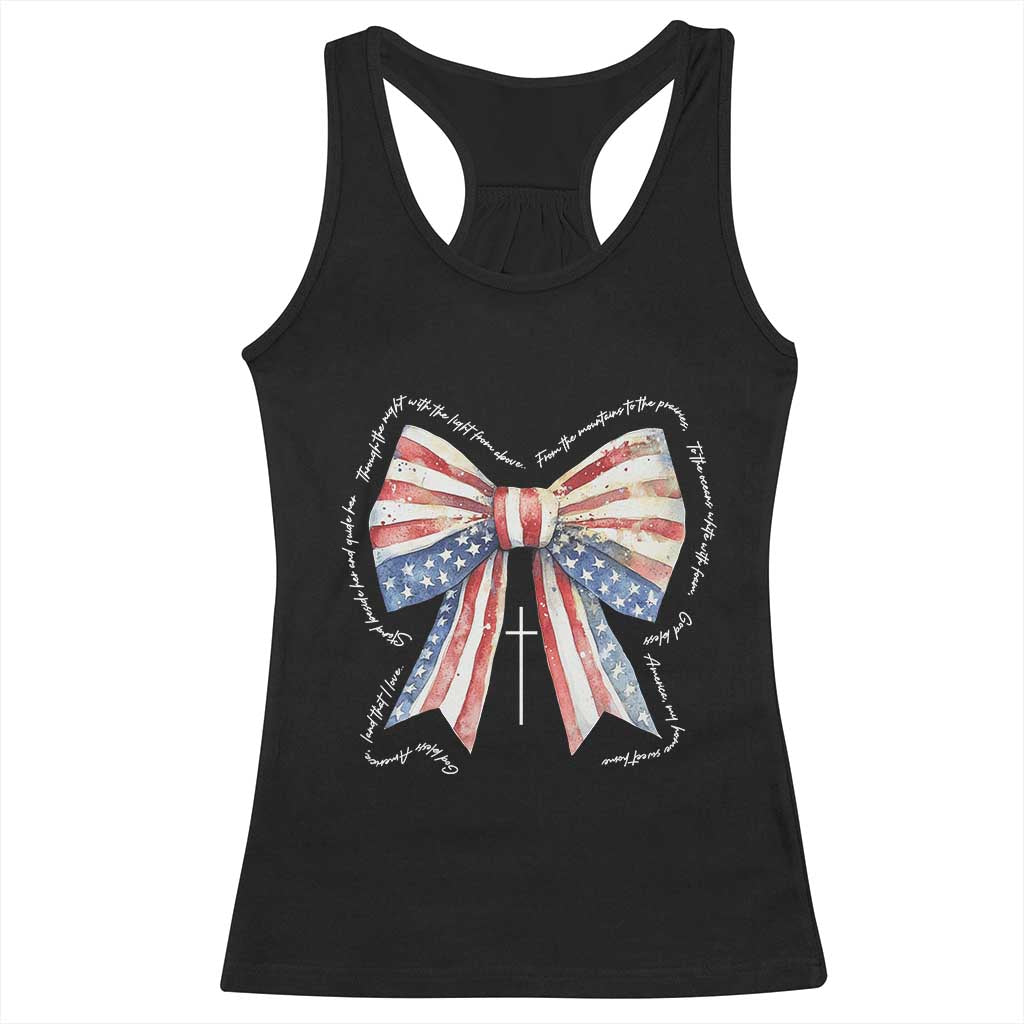 Patriotic Coquette 4th Of July Racerback Tank Top God Bless America - Wonder Print Shop