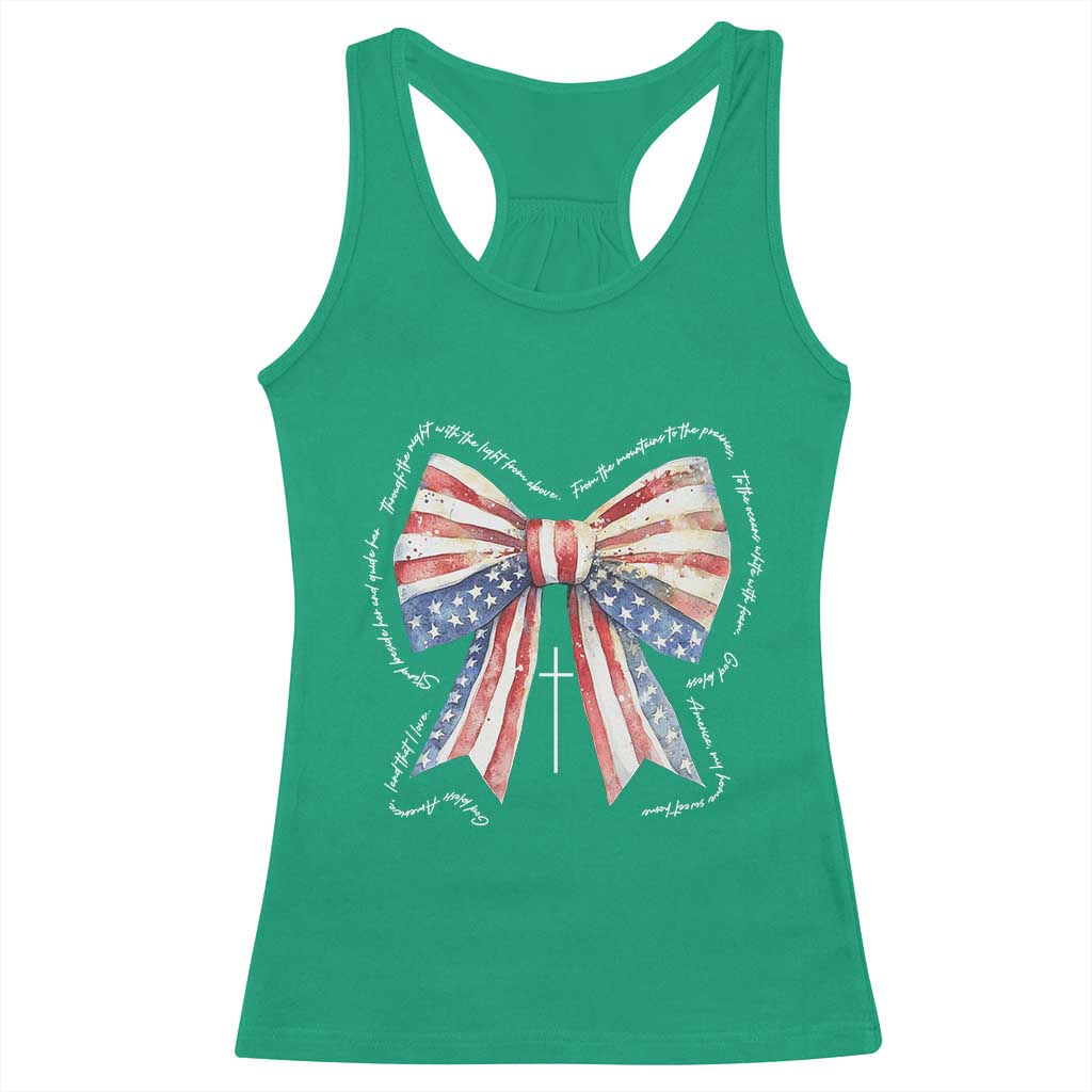 Patriotic Coquette 4th Of July Racerback Tank Top God Bless America - Wonder Print Shop