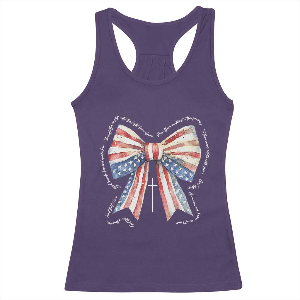 Patriotic Coquette 4th Of July Racerback Tank Top God Bless America - Wonder Print Shop