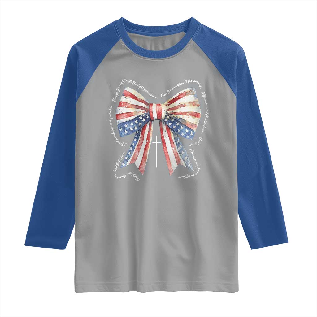 Patriotic Coquette 4th Of July Raglan Shirt God Bless America - Wonder Print Shop