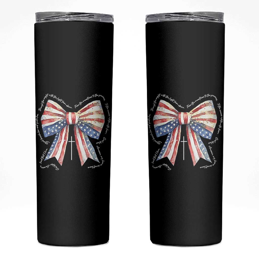 Patriotic Coquette 4th Of July Skinny Tumbler God Bless America - Wonder Print Shop