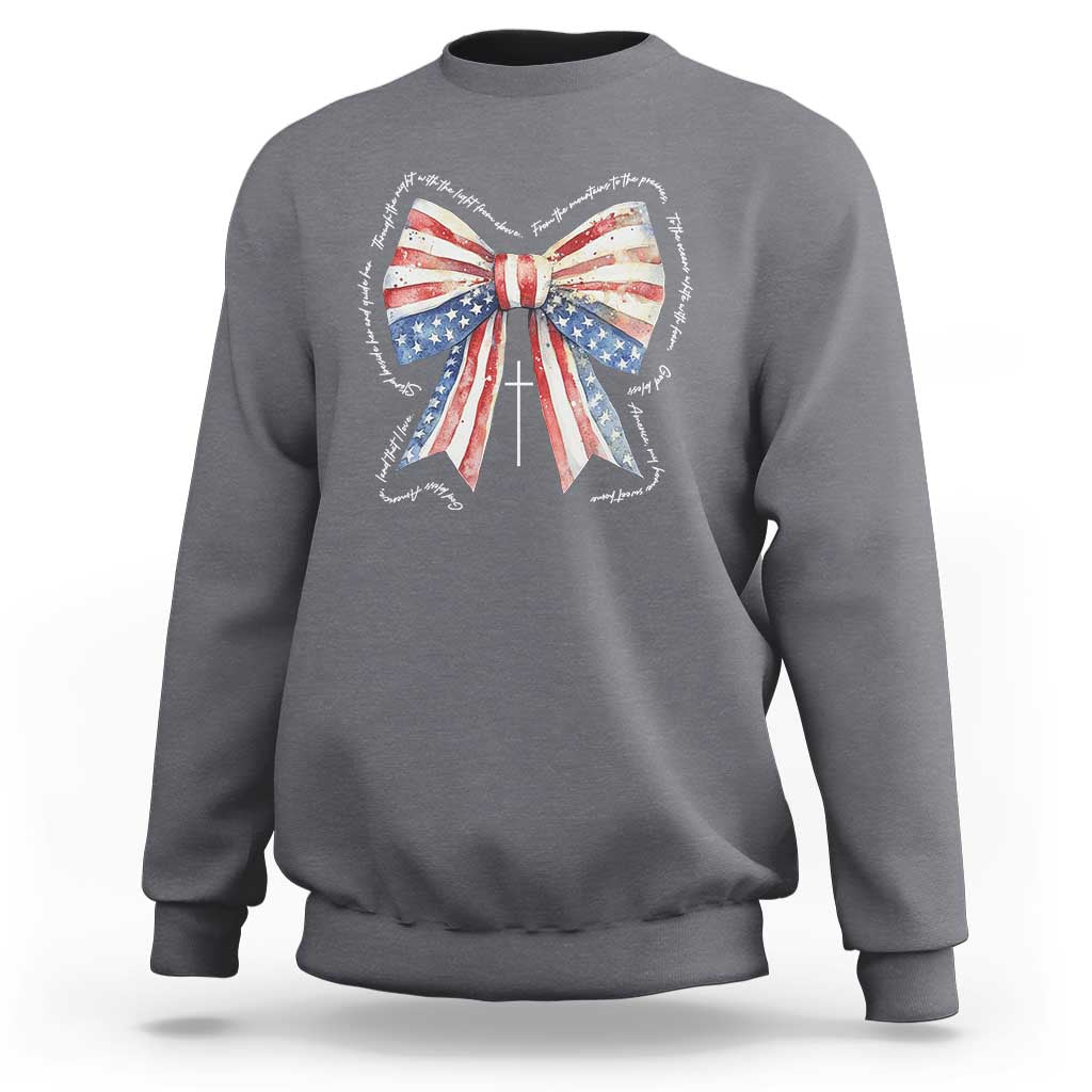 Patriotic Coquette 4th Of July Sweatshirt God Bless America - Wonder Print Shop
