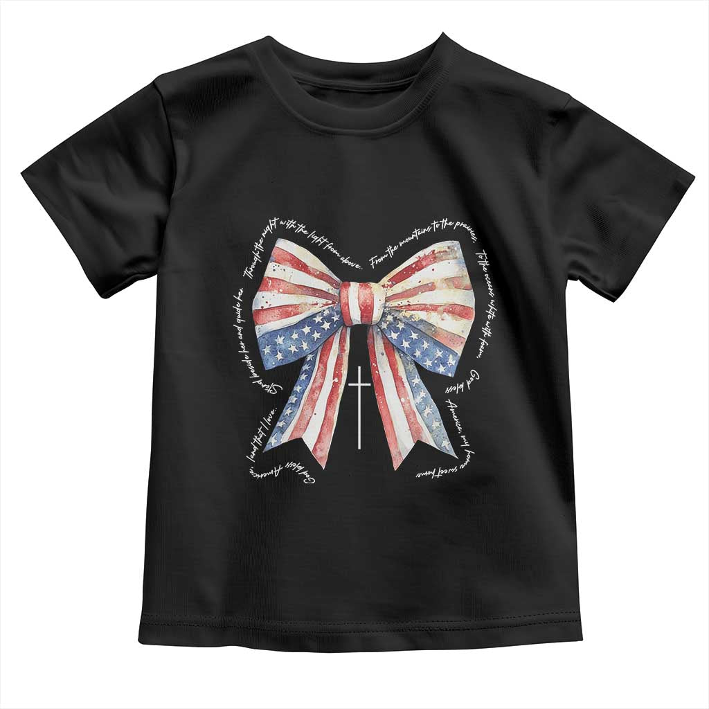 Patriotic Coquette 4th Of July Toddler T Shirt God Bless America - Wonder Print Shop