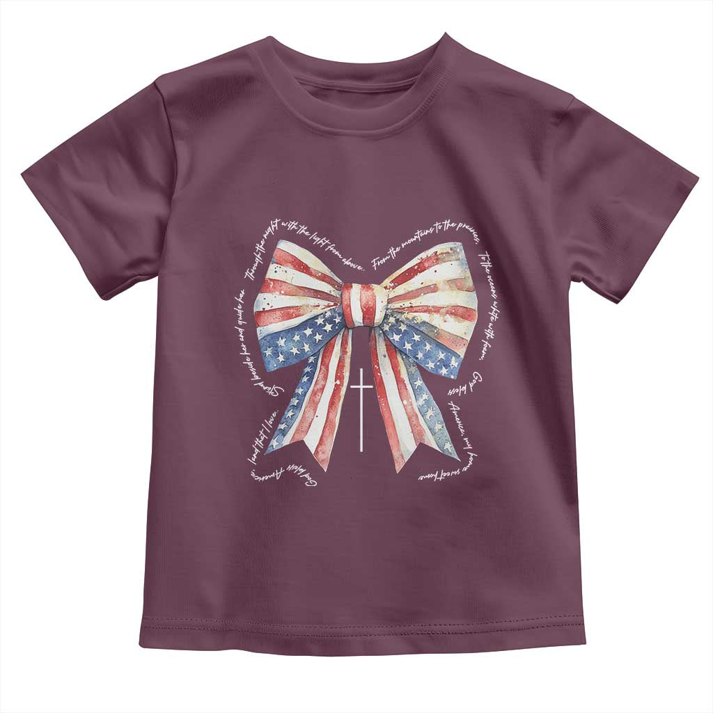 Patriotic Coquette 4th Of July Toddler T Shirt God Bless America - Wonder Print Shop