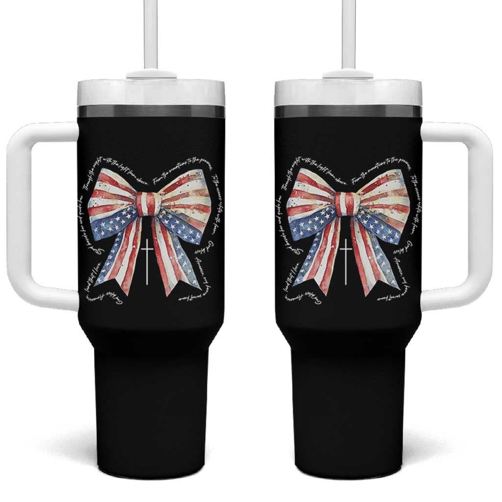 Patriotic Coquette 4th Of July Tumbler With Handle God Bless America - Wonder Print Shop