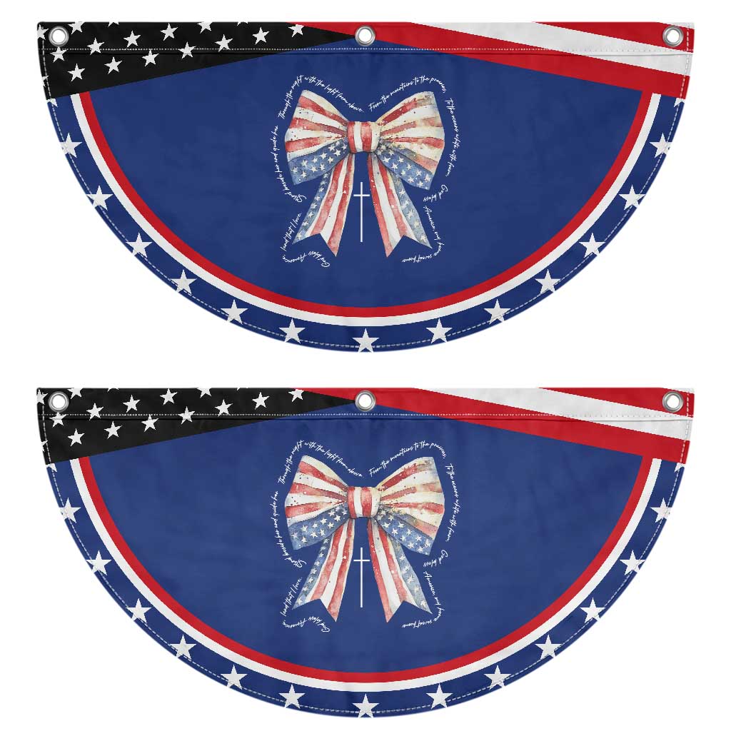 Coquette 4th Of July Patriotic Fan Flag God Bless America
