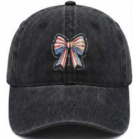 Patriotic Coquette 4th Of July Washed Cotton Baseball Cap God Bless America