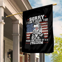 Funny Abraham Lincoln 4th Of July Garden Flag Sorry Cant Hear You Sound Of My Freedom American Flag - Wonder Print Shop