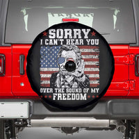 Funny Abraham Lincoln 4th Of July Spare Tire Cover Sorry Cant Hear You Sound Of My Freedom American Flag - Wonder Print Shop
