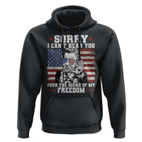 Funny Abraham Lincoln 4th Of July Hoodie Sorry Cant Hear You Sound Of My Freedom American Flag - Wonder Print Shop