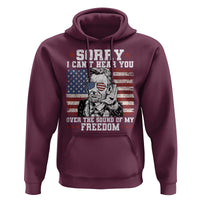 Funny Abraham Lincoln 4th Of July Hoodie Sorry Cant Hear You Sound Of My Freedom American Flag - Wonder Print Shop