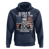 Funny Abraham Lincoln 4th Of July Hoodie Sorry Cant Hear You Sound Of My Freedom American Flag - Wonder Print Shop