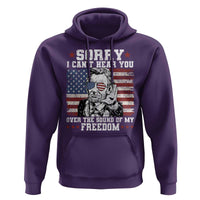 Funny Abraham Lincoln 4th Of July Hoodie Sorry Cant Hear You Sound Of My Freedom American Flag - Wonder Print Shop