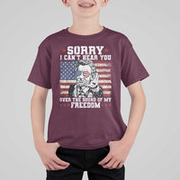 Funny Abraham Lincoln 4th Of July T Shirt For Kid Sorry Cant Hear You Sound Of My Freedom American Flag - Wonder Print Shop