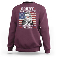 Funny Abraham Lincoln 4th Of July Sweatshirt Sorry Cant Hear You Sound Of My Freedom American Flag - Wonder Print Shop