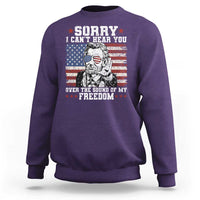 Funny Abraham Lincoln 4th Of July Sweatshirt Sorry Cant Hear You Sound Of My Freedom American Flag - Wonder Print Shop