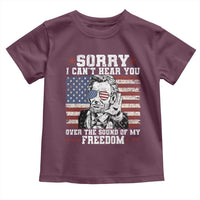 Funny Abraham Lincoln 4th Of July Toddler T Shirt Sorry Cant Hear You Sound Of My Freedom American Flag - Wonder Print Shop