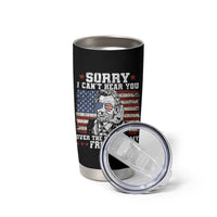 Funny Abraham Lincoln 4th Of July Tumbler Cup Sorry Cant Hear You Sound Of My Freedom American Flag - Wonder Print Shop