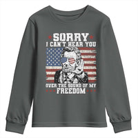 Funny Abraham Lincoln 4th Of July Youth Sweatshirt Sorry Cant Hear You Sound Of My Freedom American Flag - Wonder Print Shop