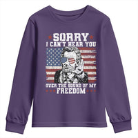 Funny Abraham Lincoln 4th Of July Youth Sweatshirt Sorry Cant Hear You Sound Of My Freedom American Flag - Wonder Print Shop
