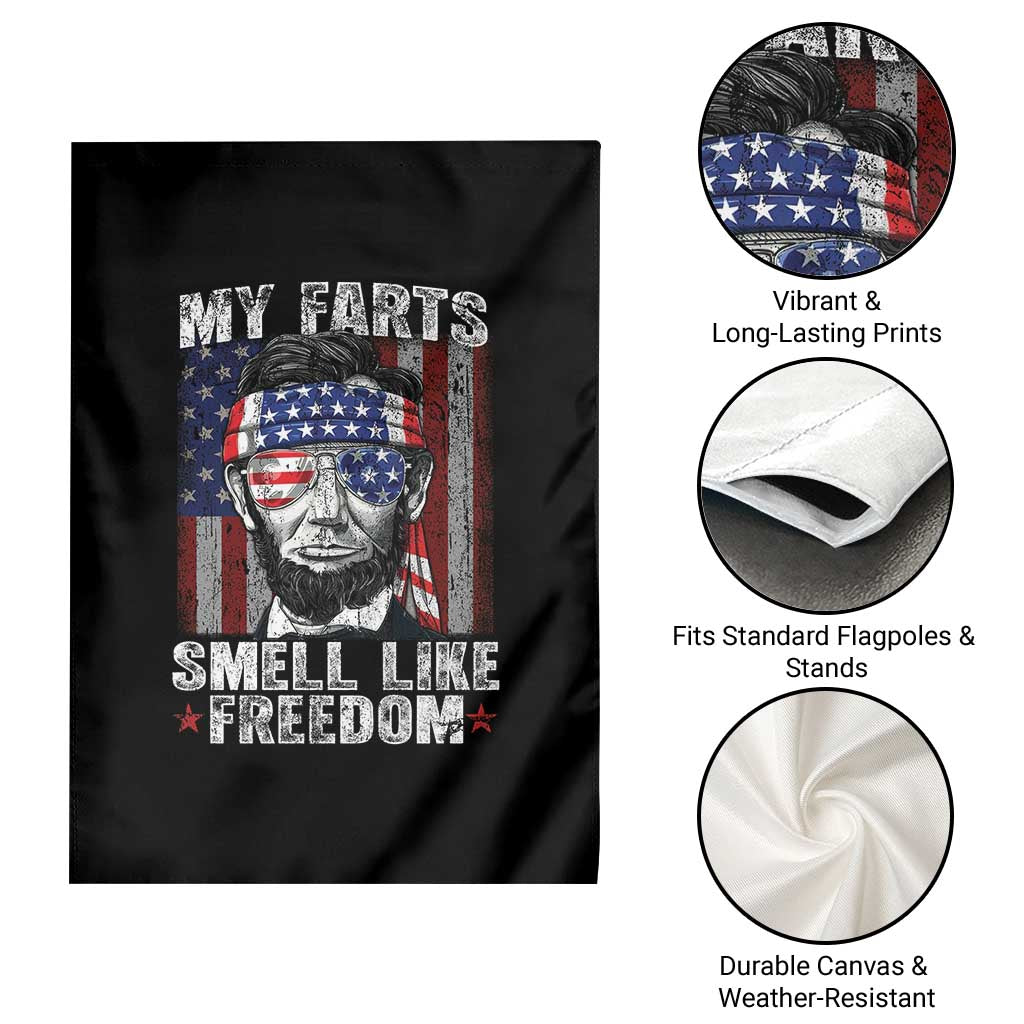 Funny Abe Lincoln 4th Of July Garden Flag My Farts Smell Like Freedom American Flag - Wonder Print Shop