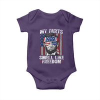 Funny Abe Lincoln 4th Of July Baby Onesie My Farts Smell Like Freedom American Flag - Wonder Print Shop