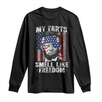 Funny Abe Lincoln 4th Of July Long Sleeve Shirt My Farts Smell Like Freedom American Flag - Wonder Print Shop