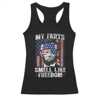 Funny Abe Lincoln 4th Of July Racerback Tank Top My Farts Smell Like Freedom American Flag - Wonder Print Shop