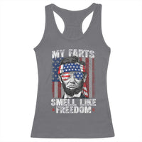 Funny Abe Lincoln 4th Of July Racerback Tank Top My Farts Smell Like Freedom American Flag - Wonder Print Shop