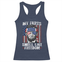 Funny Abe Lincoln 4th Of July Racerback Tank Top My Farts Smell Like Freedom American Flag - Wonder Print Shop