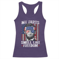 Funny Abe Lincoln 4th Of July Racerback Tank Top My Farts Smell Like Freedom American Flag - Wonder Print Shop