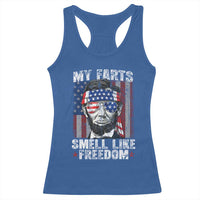 Funny Abe Lincoln 4th Of July Racerback Tank Top My Farts Smell Like Freedom American Flag - Wonder Print Shop