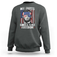 Funny Abe Lincoln 4th Of July Sweatshirt My Farts Smell Like Freedom American Flag - Wonder Print Shop