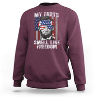 Funny Abe Lincoln 4th Of July Sweatshirt My Farts Smell Like Freedom American Flag - Wonder Print Shop