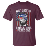 Funny Abe Lincoln 4th Of July T Shirt My Farts Smell Like Freedom American Flag - Wonder Print Shop