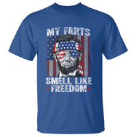 Funny Abe Lincoln 4th Of July T Shirt My Farts Smell Like Freedom American Flag - Wonder Print Shop