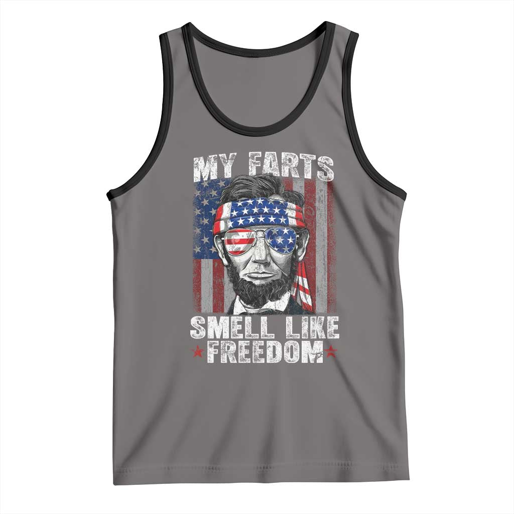 Funny Abe Lincoln 4th Of July Tank Top My Farts Smell Like Freedom American Flag - Wonder Print Shop