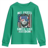 Funny Abe Lincoln 4th Of July Youth Sweatshirt My Farts Smell Like Freedom American Flag - Wonder Print Shop
