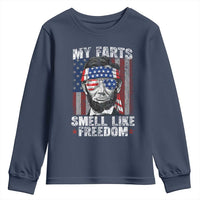 Funny Abe Lincoln 4th Of July Youth Sweatshirt My Farts Smell Like Freedom American Flag - Wonder Print Shop