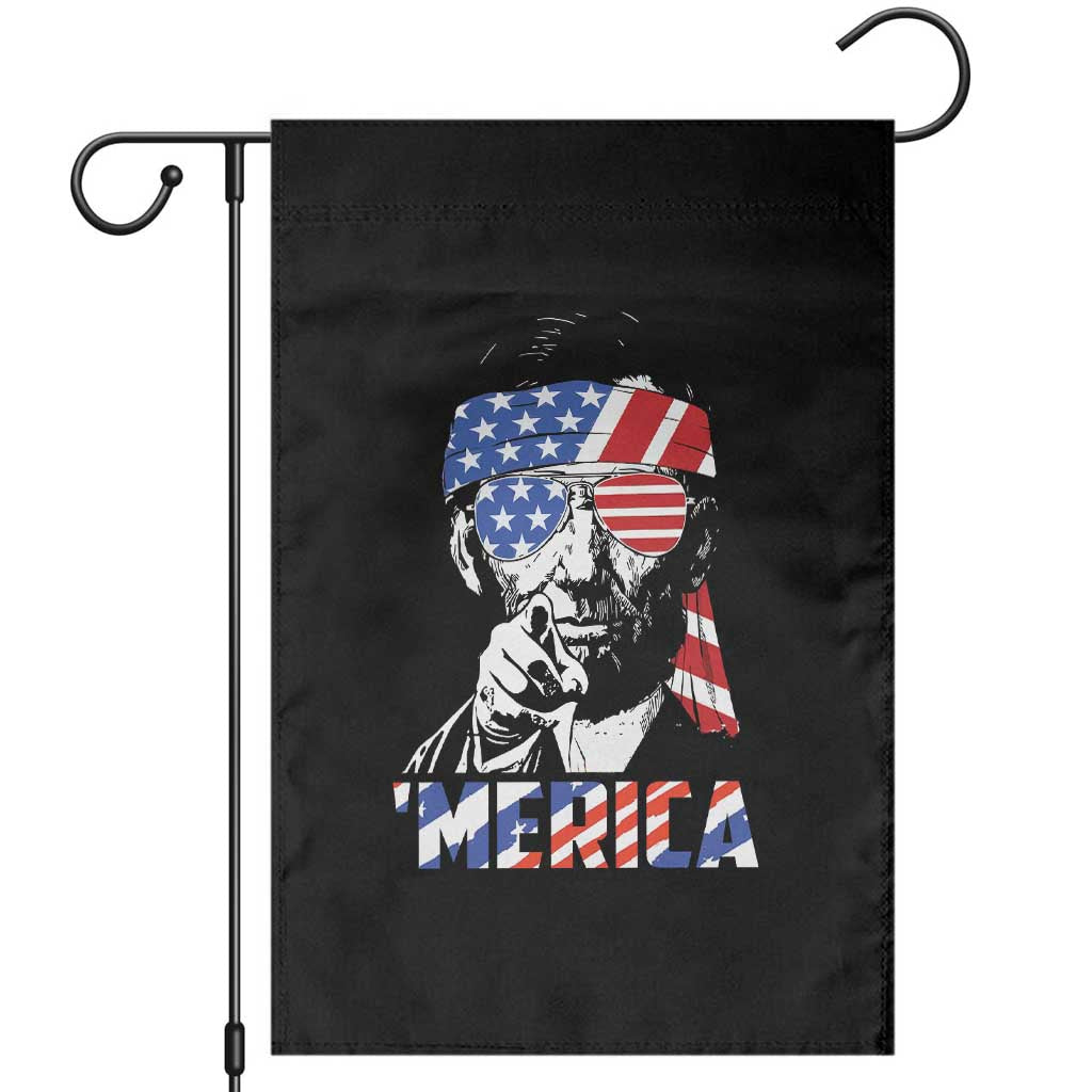 Funny Lincoln 4th Of July Merica Garden Flag Abe American Flag - Wonder Print Shop