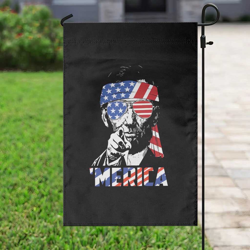 Funny Lincoln 4th Of July Merica Garden Flag Abe American Flag - Wonder Print Shop