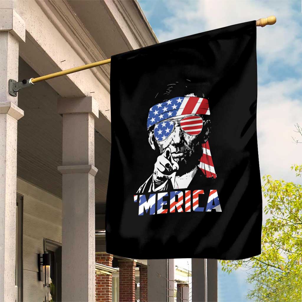 Funny Lincoln 4th Of July Merica Garden Flag Abe American Flag - Wonder Print Shop