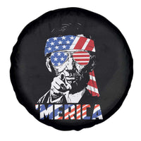 Funny Lincoln 4th Of July Merica Spare Tire Cover Abe American Flag - Wonder Print Shop