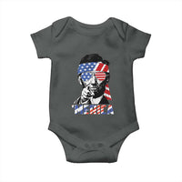 Funny Lincoln 4th Of July Merica Baby Onesie Abe American Flag - Wonder Print Shop