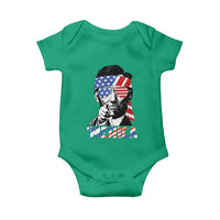 Funny Lincoln 4th Of July Merica Baby Onesie Abe American Flag - Wonder Print Shop