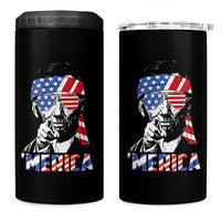 Funny Lincoln 4th Of July Merica 4 in 1 Can Cooler Tumbler Abe American Flag - Wonder Print Shop