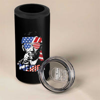 Funny Lincoln 4th Of July Merica 4 in 1 Can Cooler Tumbler Abe American Flag - Wonder Print Shop