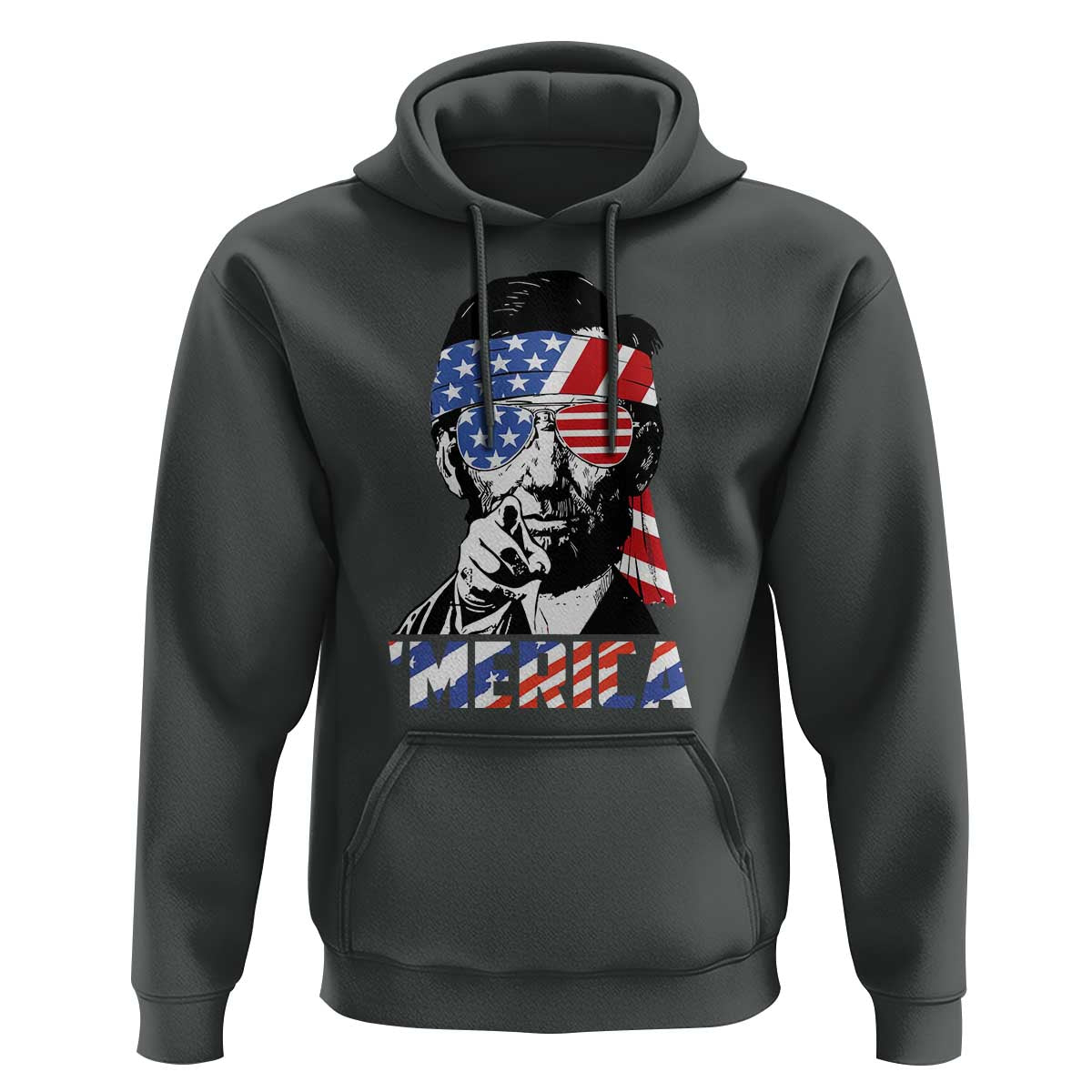 Funny Lincoln 4th Of July Merica Hoodie Abe American Flag - Wonder Print Shop
