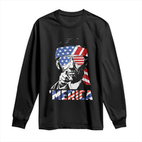 Funny Lincoln 4th Of July Merica Long Sleeve Shirt Abe American Flag - Wonder Print Shop